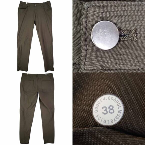 Lululemon Pants Commission Men’s Size 38 Green Stretch Golf Chino Flat Front - Picture 1 of 7